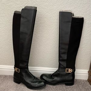 michael kors bryce tall boots in black leather 8M